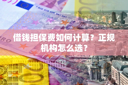济南借钱担保费如何计算？正规机构怎么选？