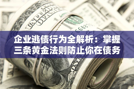 济南企业逃债行为全解析：掌握三条黄金法则防止你在债务乱局中“踩雷”