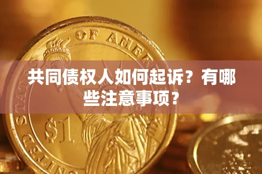 济南共同债权人如何起诉？有哪些注意事项？